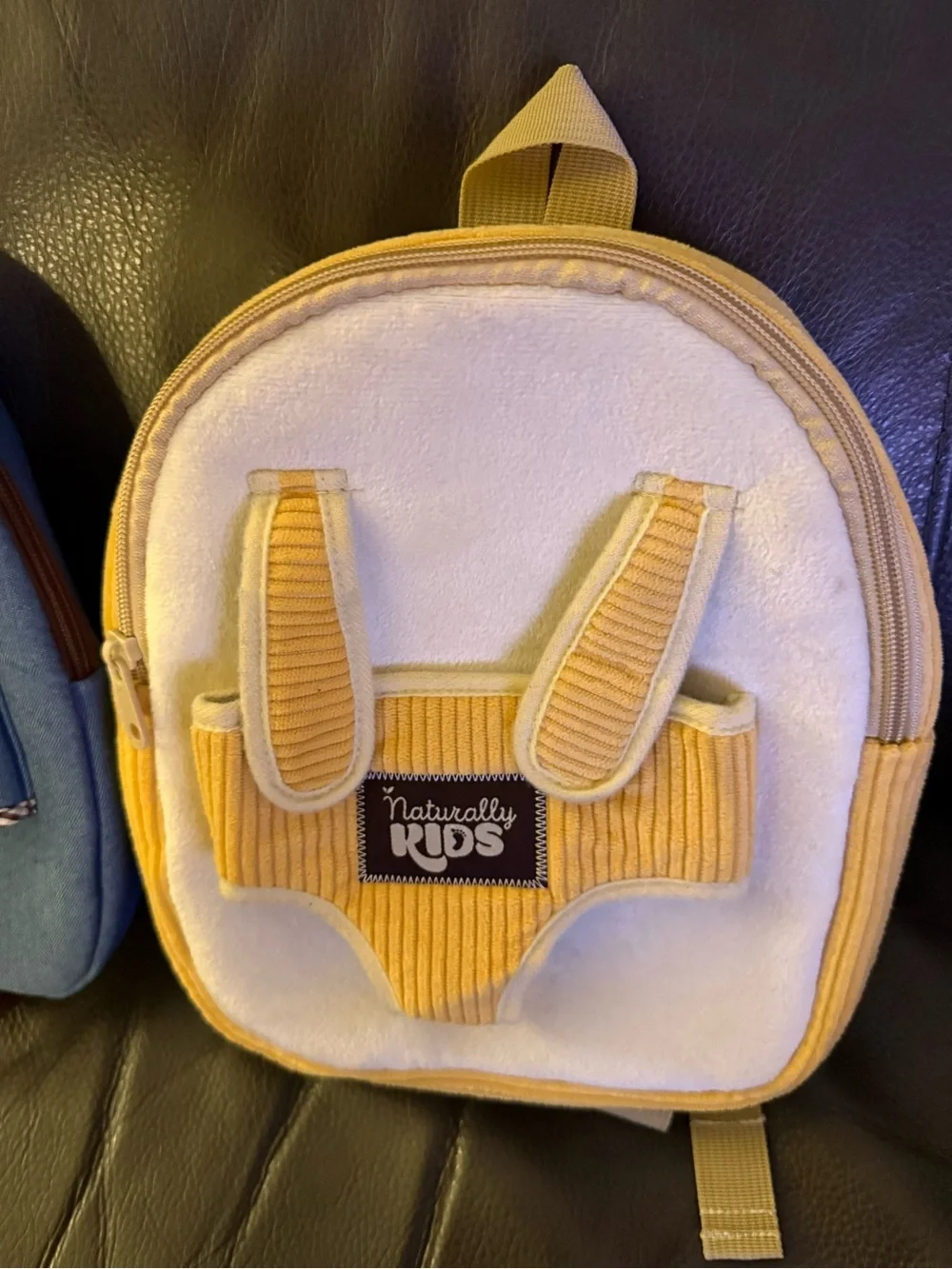 Plush Mini Backpack — Blue and Yellow Kids Bag